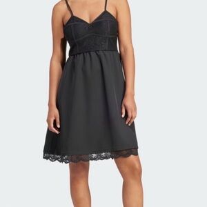 Adidas Originals Lace Trefoil Black Midi Dress